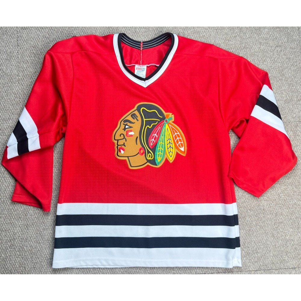 CCM Maska Vtg NHL Chicago Blackhawks Hockey Jersey Size Medium
